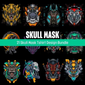 Skull mask tshirt design free download