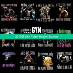 free gym tshirt design bundle